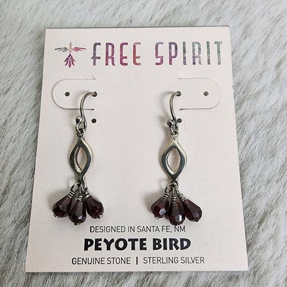 NEW Peyote Bird Free Spirit Sterling Silver and Brown Dangle Hook Earrings - Picture 1 of 9